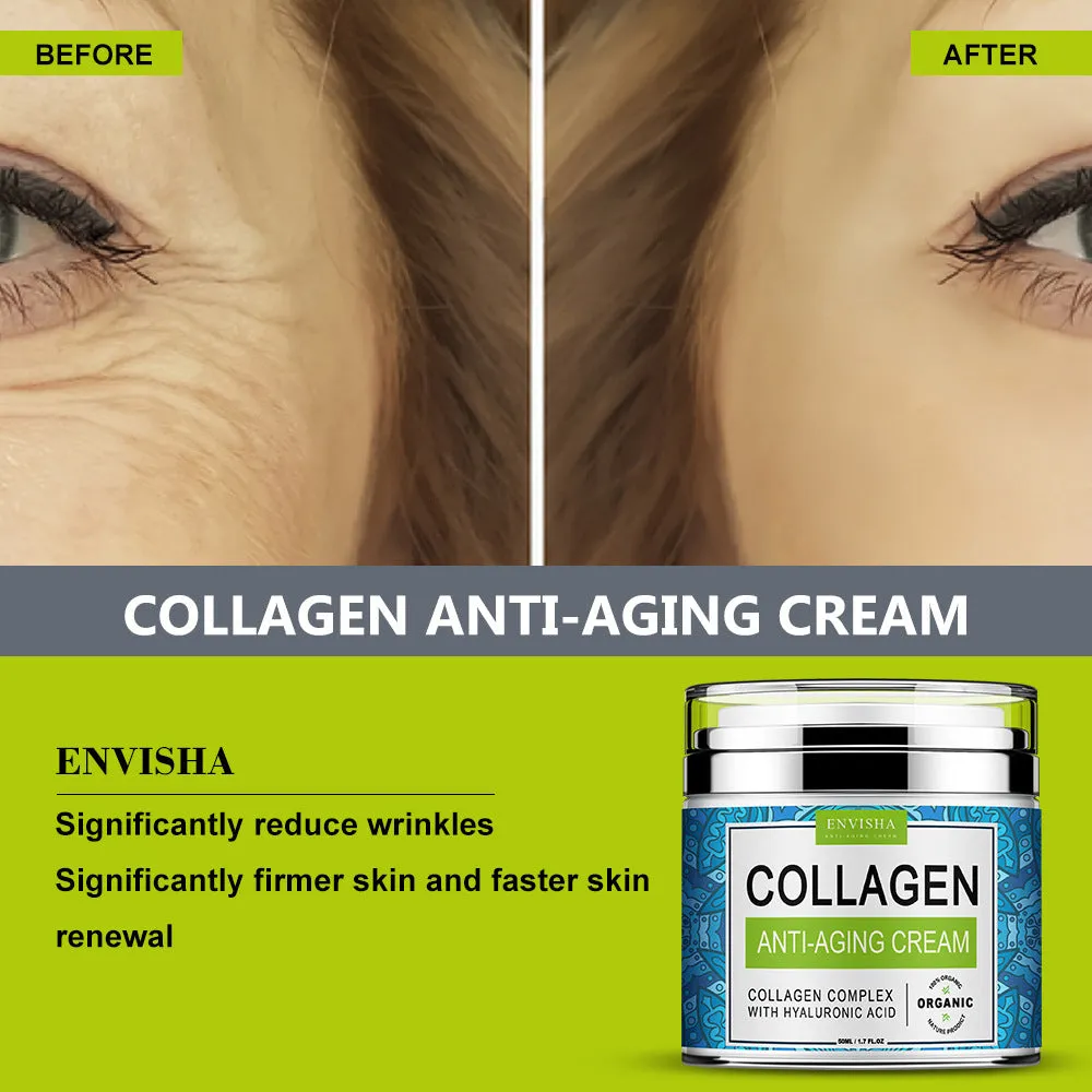 50g collagen cream with retinol and Vitamin E in a white tub, front view
