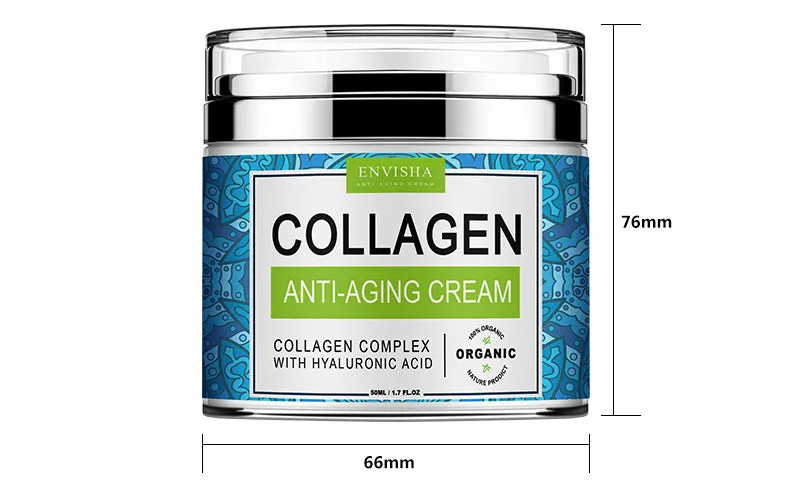 50g collagen cream with retinol and Vitamin E in a white tub, front view