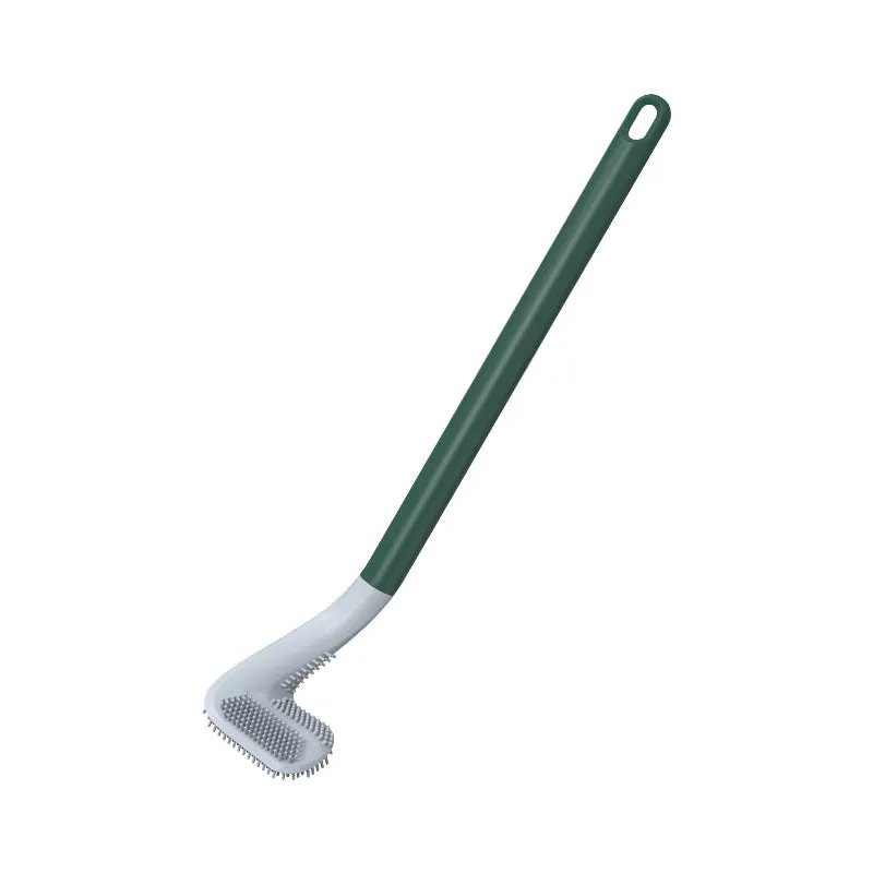 Golf-shaped toilet brush with TPR bristles and long handle, wall-mounted in a bathroom, available in multiple colours.