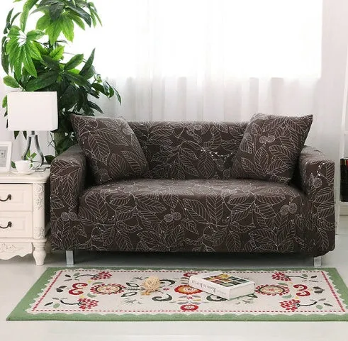 Elastic non-slip sofa cover in a colourful pattern, single seater size 90-140 cm, high-density fabric