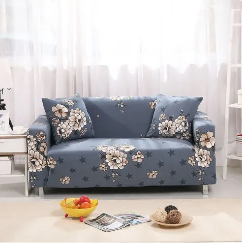 Elastic non-slip sofa cover in a colourful pattern, single seater size 90-140 cm, high-density fabric