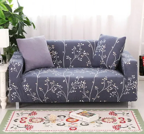 Elastic non-slip sofa cover in a colourful pattern, single seater size 90-140 cm, high-density fabric