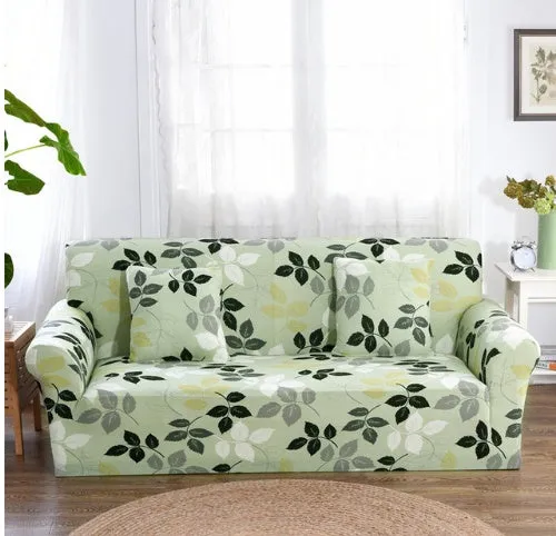 Elastic non-slip sofa cover in a colourful pattern, single seater size 90-140 cm, high-density fabric