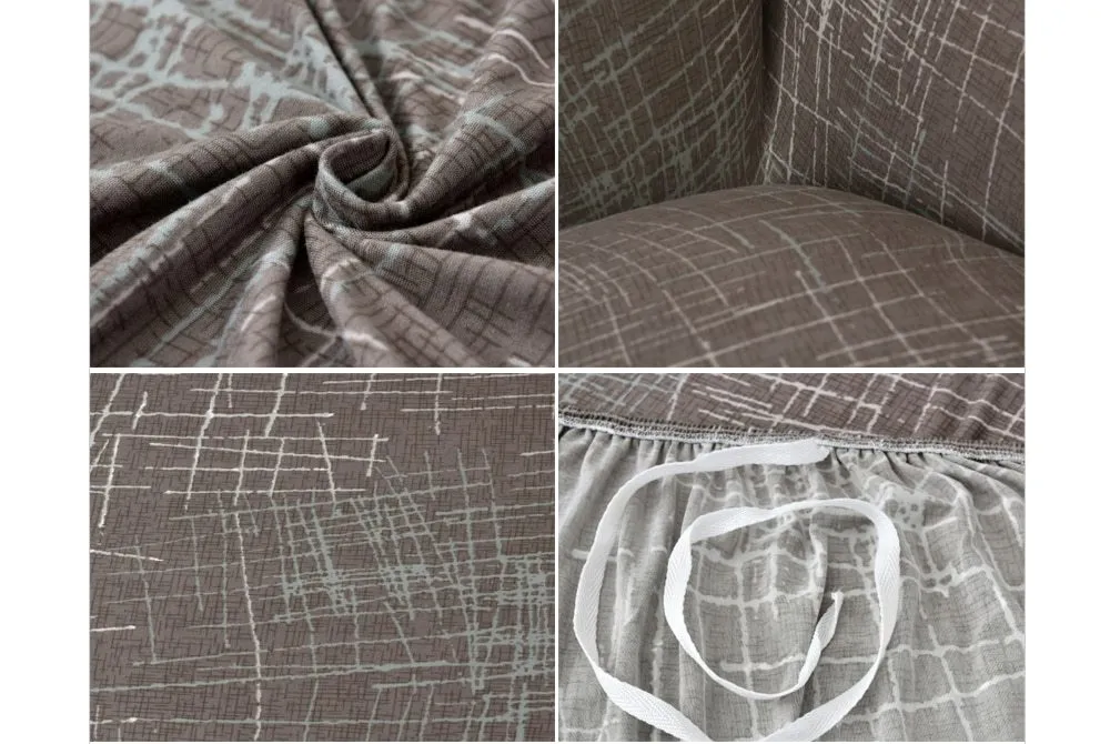 Elastic non-slip sofa cover in a colourful pattern, single seater size 90-140 cm, high-density fabric