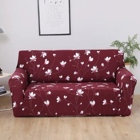 Elastic non-slip sofa cover in a colourful pattern, single seater size 90-140 cm, high-density fabric
