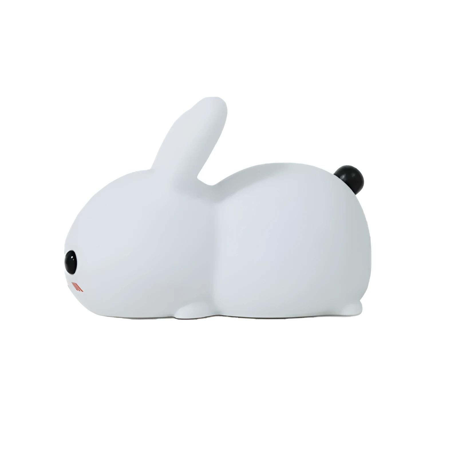 Colorful rabbit silicone LED night light in white with touch switch and double colour light modes