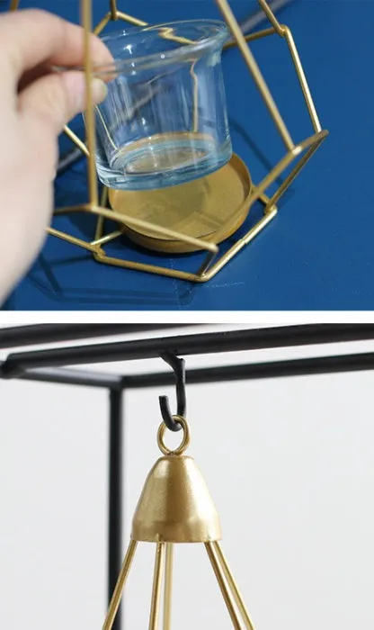 Nordic iron candle holder for block candles, available in single, double, or triple side-by-side styles