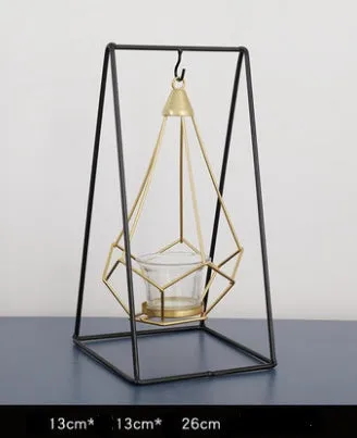 Nordic iron candle holder for block candles, available in single, double, or triple side-by-side styles