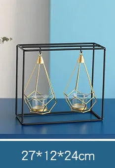 Nordic iron candle holder for block candles, available in single, double, or triple side-by-side styles