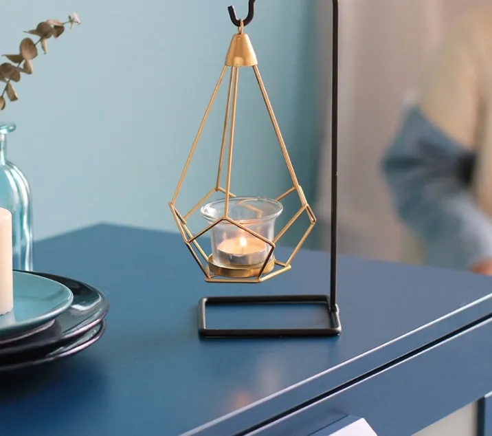 Nordic iron candle holder for block candles, available in single, double, or triple side-by-side styles