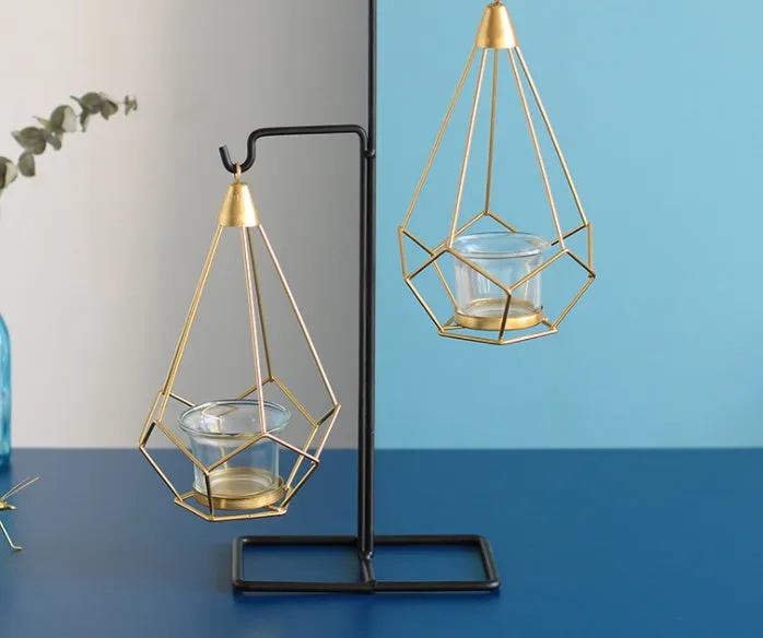 Nordic iron candle holder for block candles, available in single, double, or triple side-by-side styles