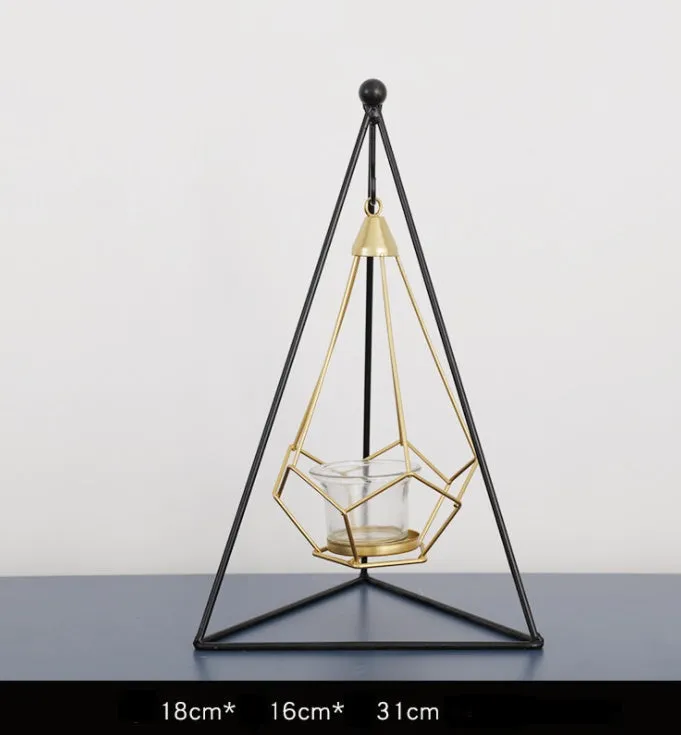 Nordic iron candle holder for block candles, available in single, double, or triple side-by-side styles