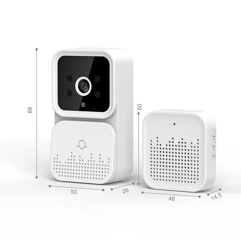 White X6 wireless video doorbell with infrared night vision camera and Ding Dong ringtone, USB charging, no wiring installation