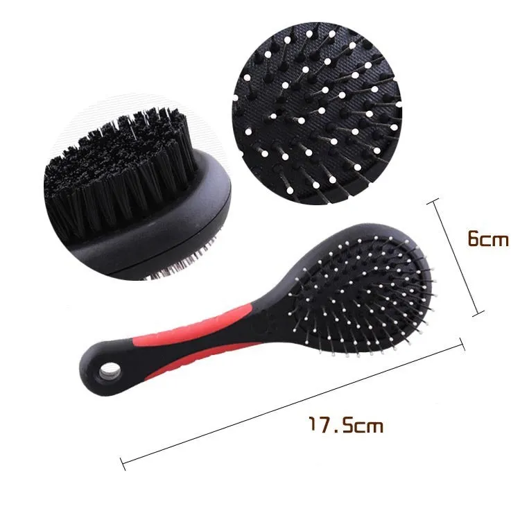 Red pet cleaning set with 9 tools in an Oxford cloth bag, compact 28 by 22 by 7 cm