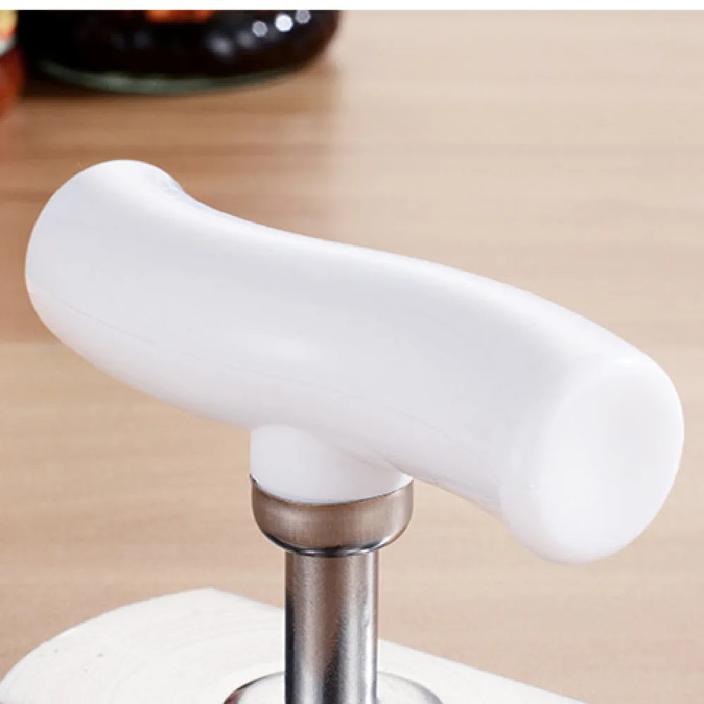 Adjustable jar opener stainless steel with collapsible body, white colour, 8.5x6 cm compact kitchen tool