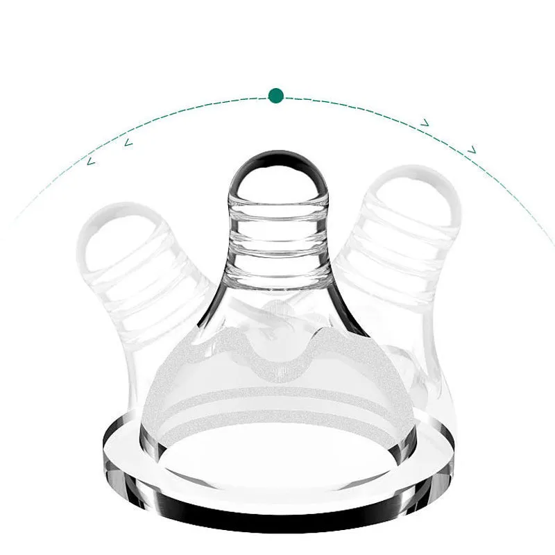 Baby feeding bottle made of BPA-free PP plastic with double handles, wide calibre, in pink or blue