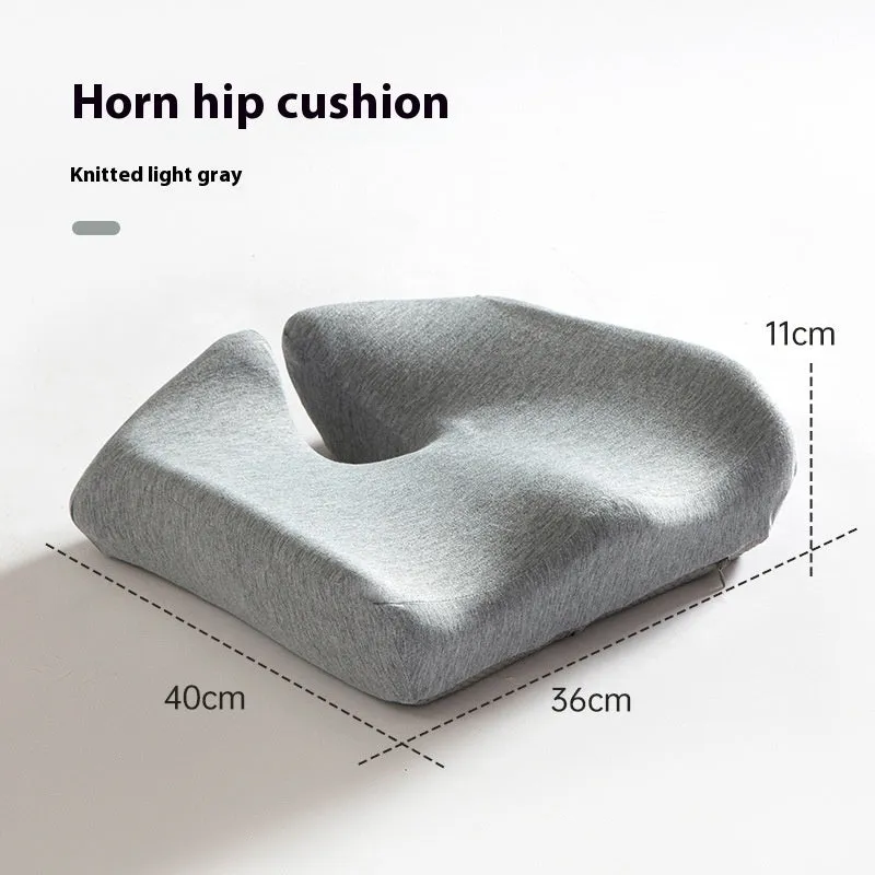 Memory foam office chair cushion measuring 36x40x11cm in dark grey colour with solid pattern