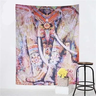 Machine woven European classical geometric abstract polyester plush tapestry tarpaulin in rectangular shape for wall decor