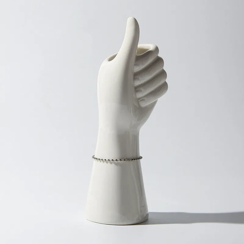 Porcelain human body vase figurine, colour glaze finish, bright fibre optic small girl style, 19cm height