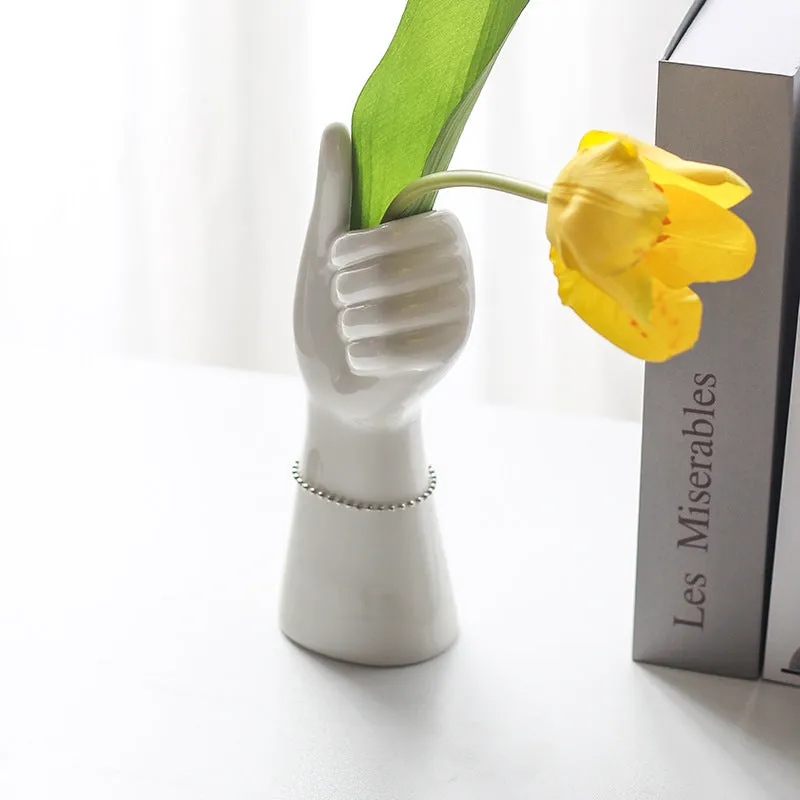 Porcelain human body vase figurine, colour glaze finish, bright fibre optic small girl style, 19cm height
