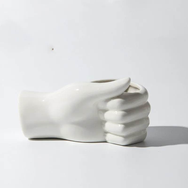 Porcelain human body vase figurine, colour glaze finish, bright fibre optic small girl style, 19cm height