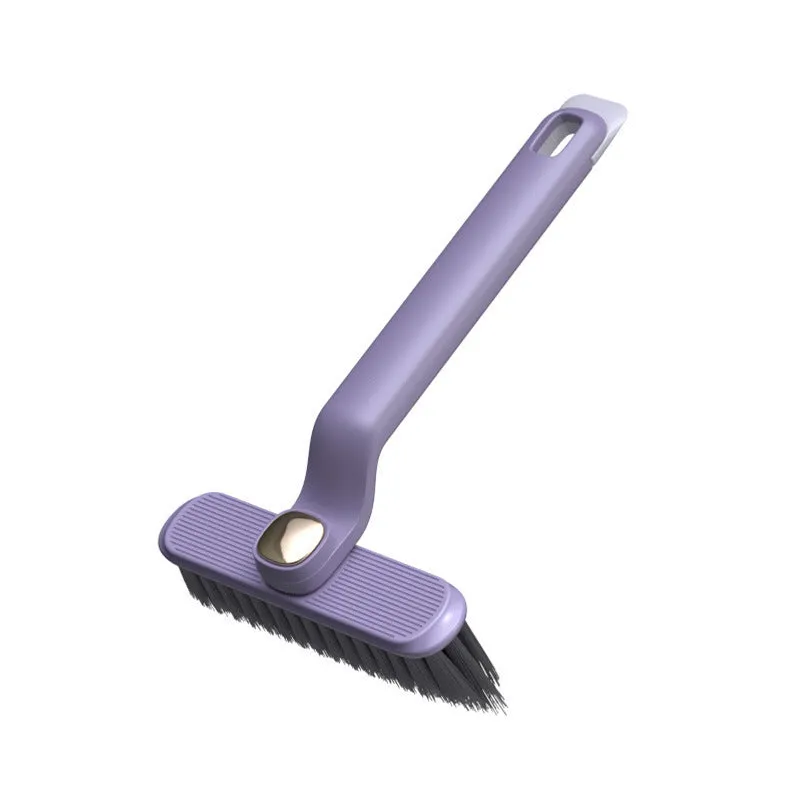 Multi-function rotating crevice cleaning brush in purple, white, and brown for kitchen and bathroom tile joints