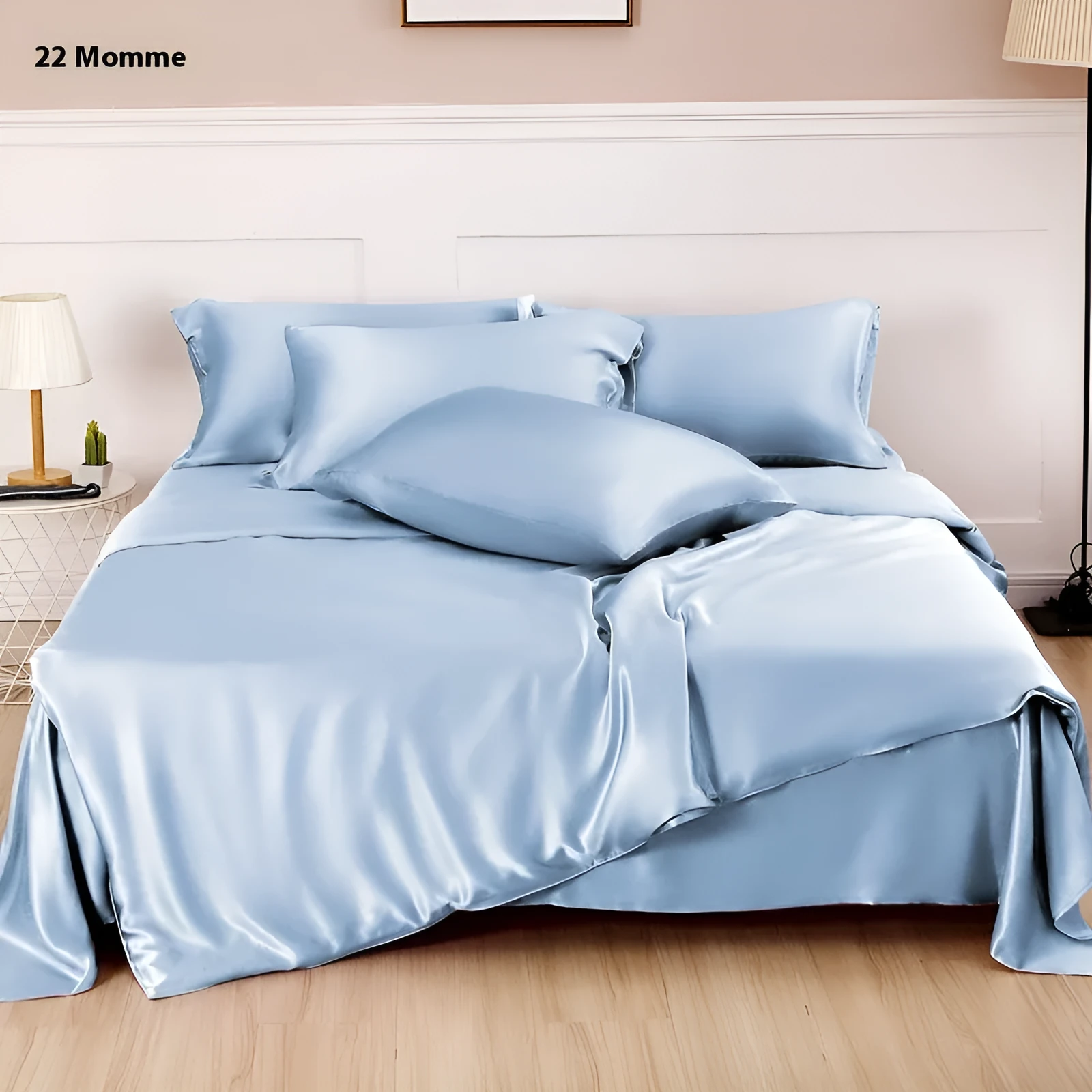 Silk duvet cover in lotus pink showing double-sided construction and plain weave texture