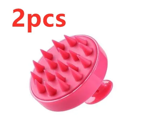 Silicone shampoo brush scalp massage comb 8x8x7cm in black