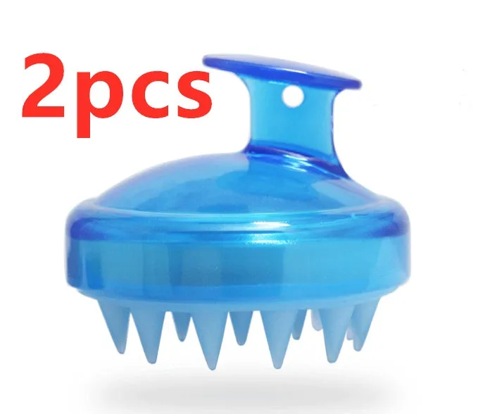 Silicone shampoo brush scalp massage comb 8x8x7cm in black