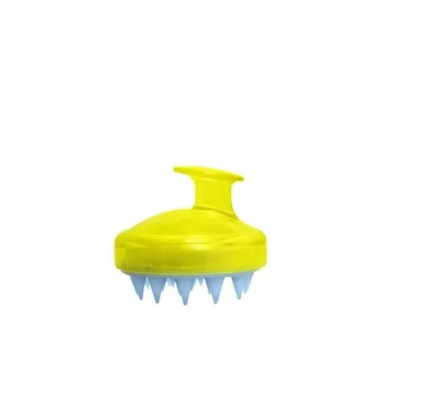 Silicone shampoo brush scalp massage comb 8x8x7cm in black