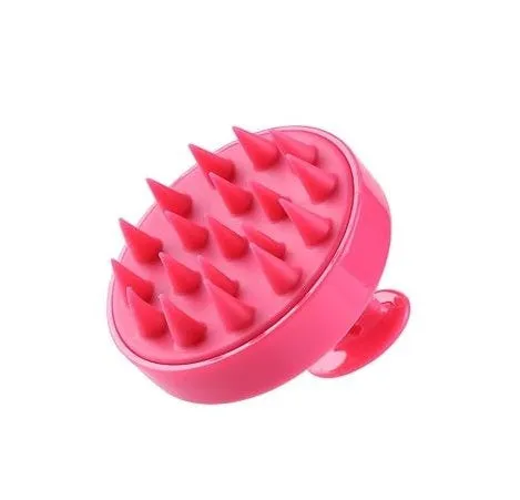 Silicone shampoo brush scalp massage comb 8x8x7cm in black
