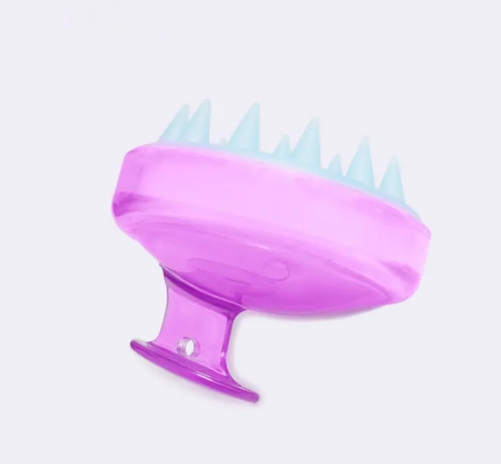Silicone shampoo brush scalp massage comb 8x8x7cm in black