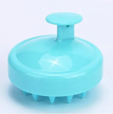 Silicone shampoo brush scalp massage comb 8x8x7cm in black