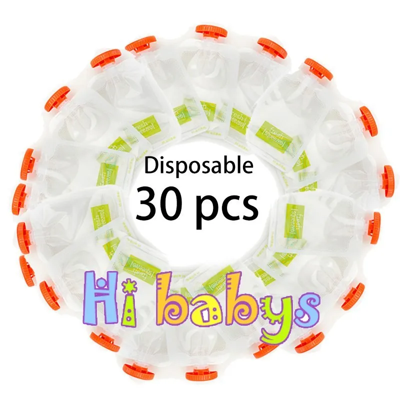 Baby food Squeeze Station machine with 4oz pouches and spoons on a table