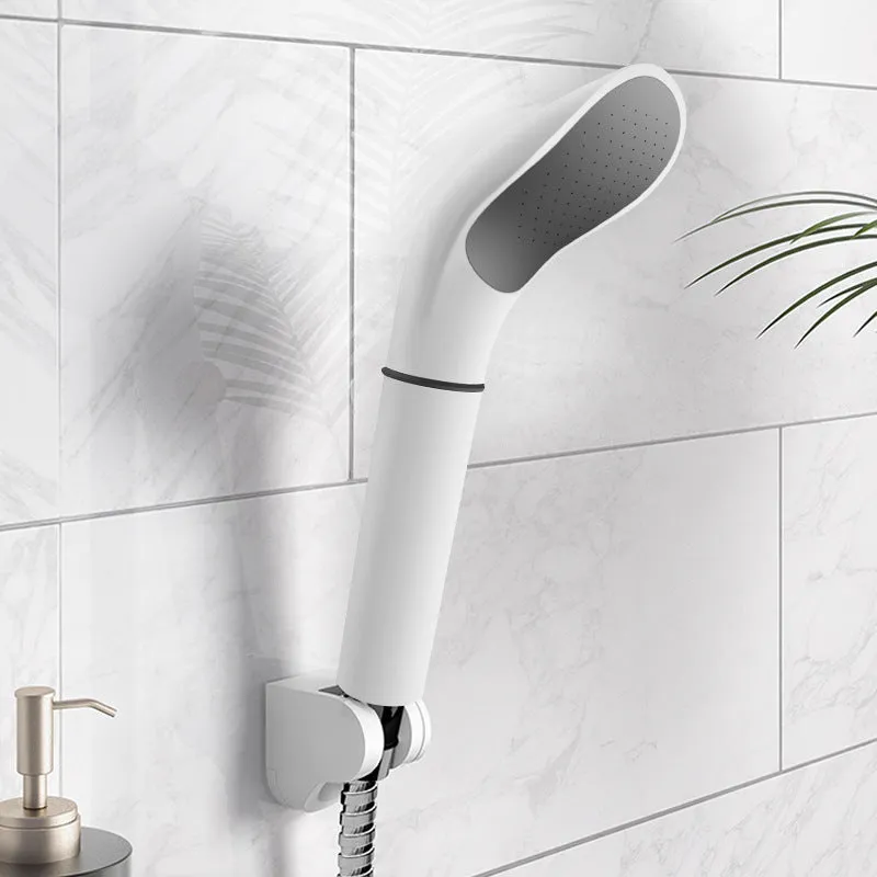 Water saving filter shower head in black with built-in filter element for rain-style bathroom showers