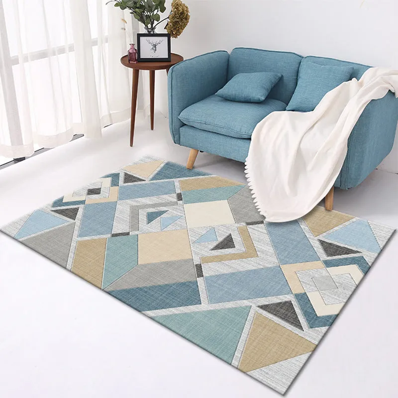 Home crystal velvet polyester carpet machine-woven rectangle floor mat multiple sizes and colours