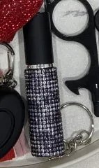 Decorative glass perfume atomiser in gift box – refillable spray bottle available in 48 colour options including gold, pink, blue and leopard print