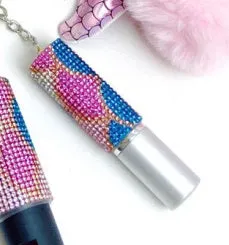 Decorative glass perfume atomiser in gift box – refillable spray bottle available in 48 colour options including gold, pink, blue and leopard print