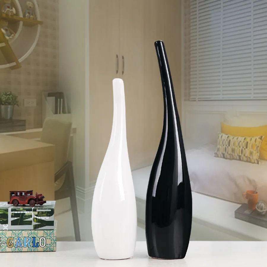 Nordic gold plating ceramic curved bottle vases in modern home decor style