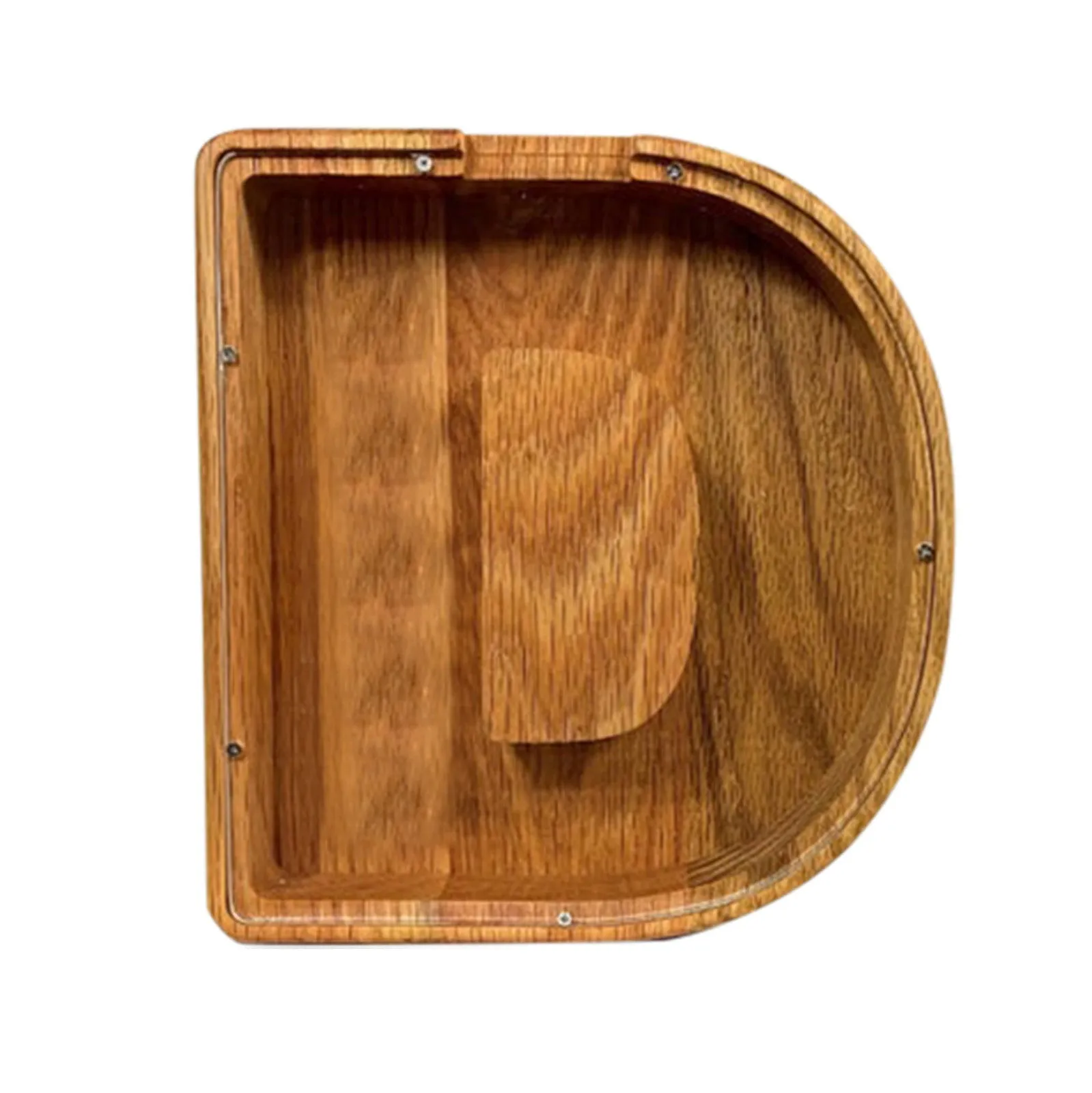Wooden letter piggy bank in Nordic style polished wood personalised initial coin saving box
