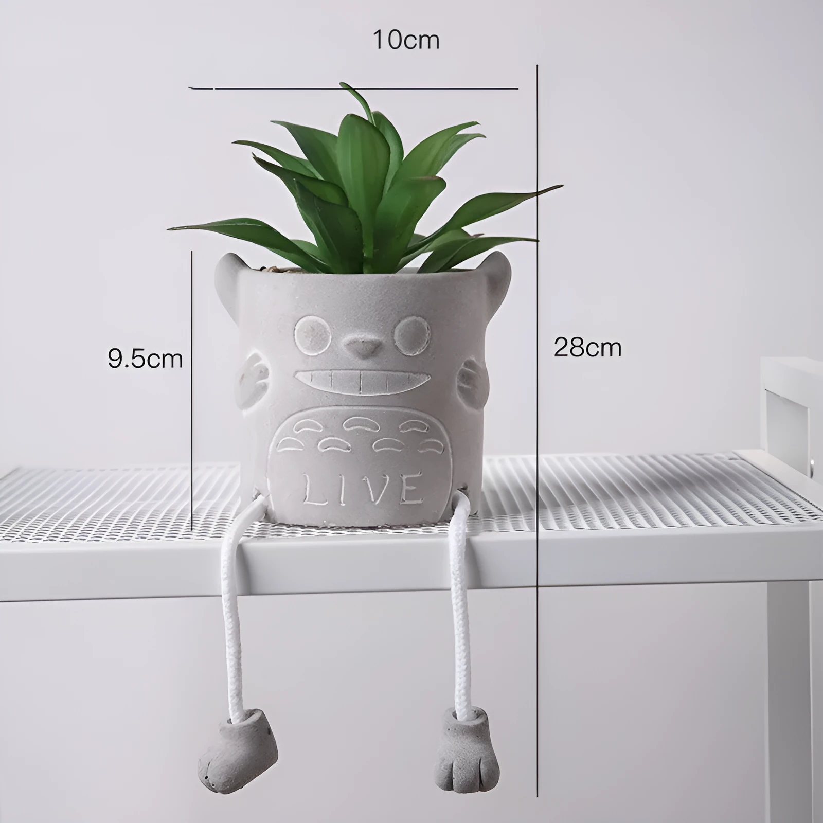 Cement potted plant with hanging feet creative pendant doll in two colour options