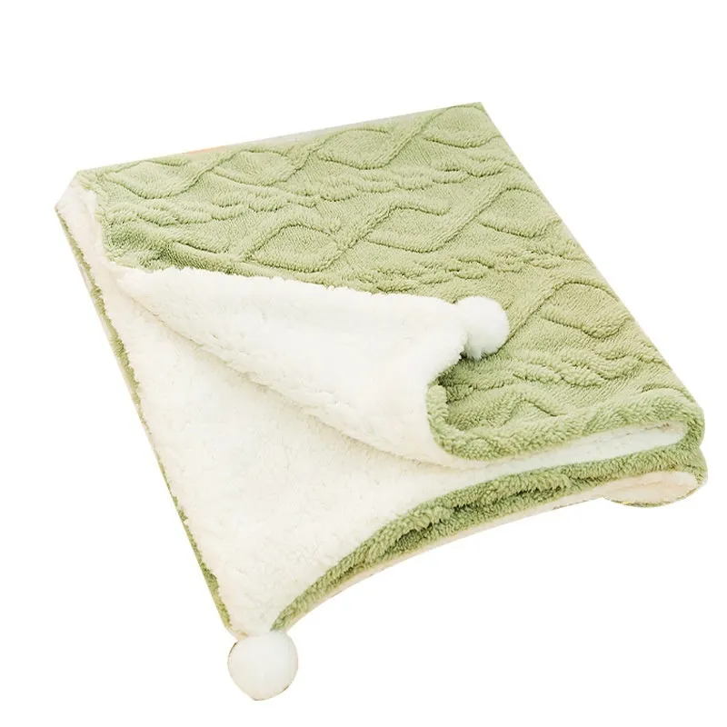 Ins style solid colour pet blanket floor mat in cloth for cats and dogs with size options