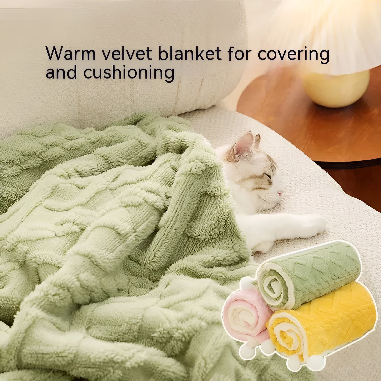 Ins style solid colour pet blanket floor mat in cloth for cats and dogs with size options