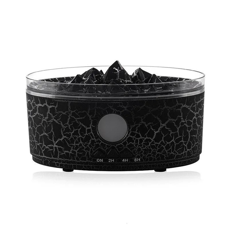 Desktop volcano aroma diffuser humidifier with 300mL tank and remote control in white crack finish