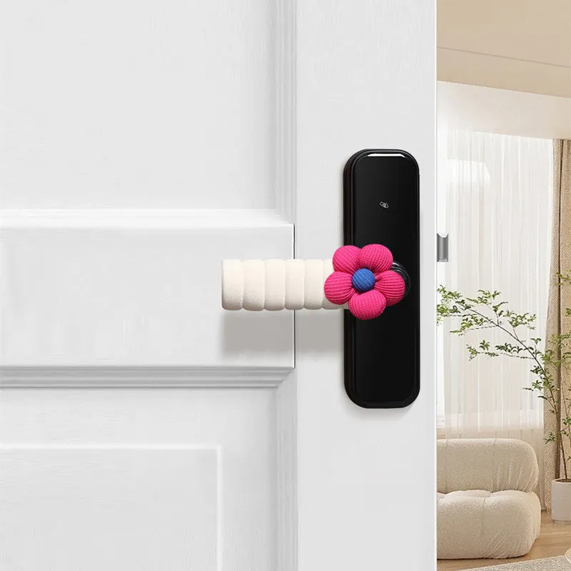 Flower pattern door handle protective casing in round PEVA cover