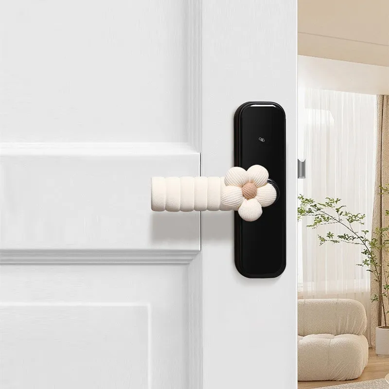 Flower pattern door handle protective casing in round PEVA cover