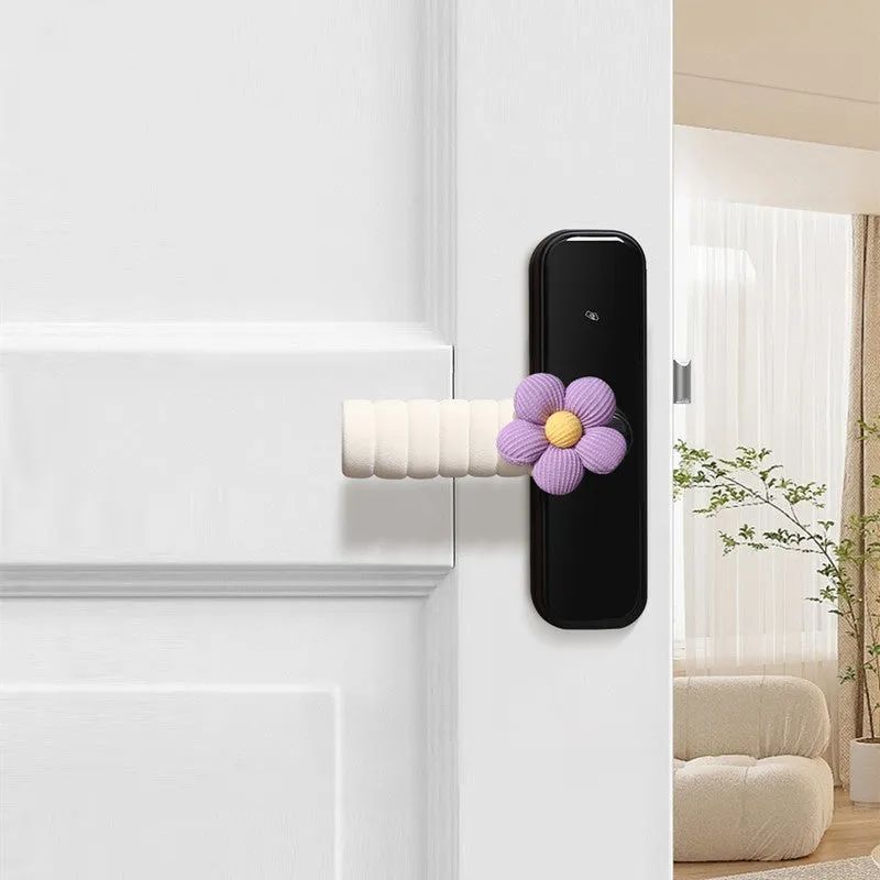 Flower pattern door handle protective casing in round PEVA cover