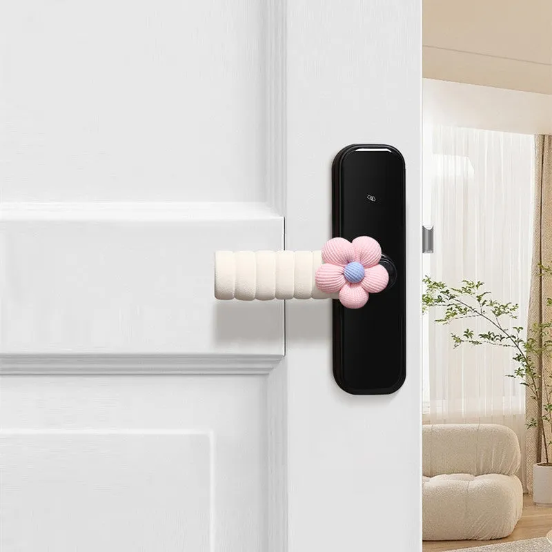 Flower pattern door handle protective casing in round PEVA cover