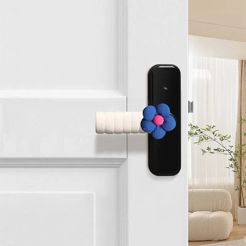 Flower pattern door handle protective casing in round PEVA cover