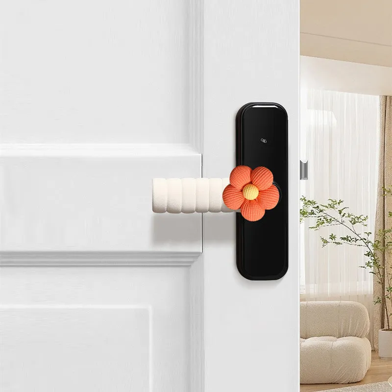 Flower pattern door handle protective casing in round PEVA cover